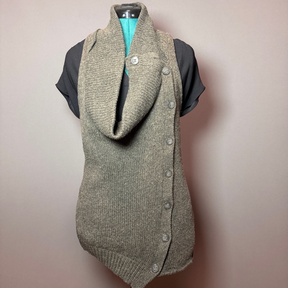 All Saints swoopy neck asymmetrical sweater vest